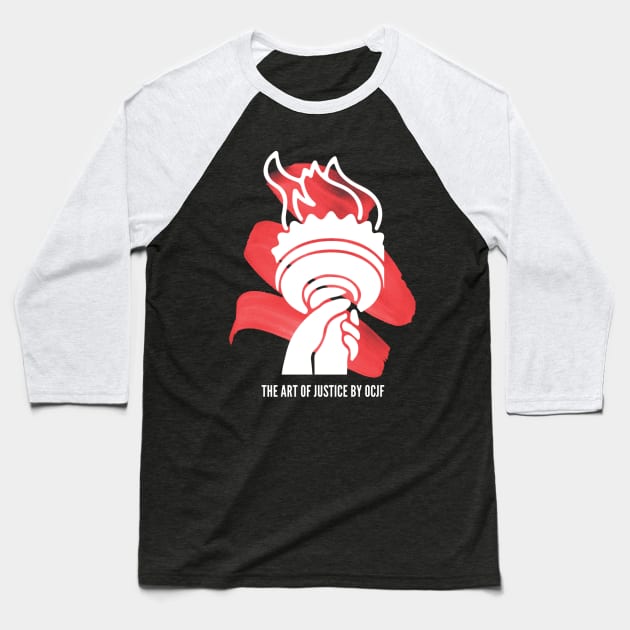 Art of Justice Torch Baseball T-Shirt by OCJF